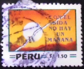 Selo postal do Peru de 1993 Torned Sunrise