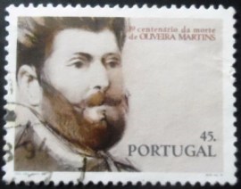 Selo postal de Portugal de 1994 Oliveira Martins