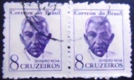 Par de selos postais do Brasil de 1963 Severino Neiva U