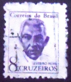 Selo postal regular emitido no Brasil em 1963 - 519 U