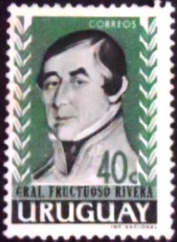 Selo postal do Uruguai de 1962 General Fructuoso Rivera 40