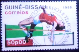 Selo postal de Guiné Bissau de 1988 High Jump
