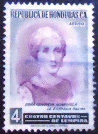 Selo postal de Honduras de 1956 Genoveva Guardiola de Estrada Palma