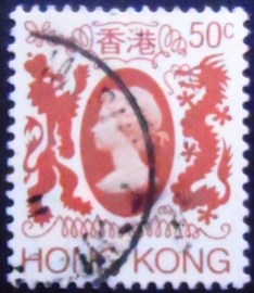 Selo postal de Hong Kong de 1985 Queen Elizabeth II 50