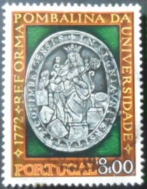 Selo postal de Portugal de 1972 Coat of Arms of Coimbra University