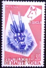 Selo postal de Haute Volta de 1960 Duiker