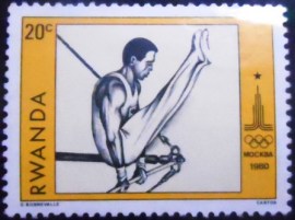 Selo postal da Ruanda de 1980 Gymnastics