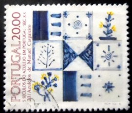 Selo postal de Portugal de 1985 Tiles Séc. XX Motivo 20