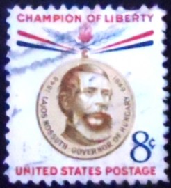 Selo postal dos Estados Unidos de 1958 Lajos Kossuth