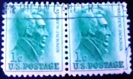 Par de selos postais do Estados Unidos de 1963 Andrew Jackson xA