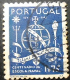 Selo postal de Portugal de 1945 Globe and Symbols