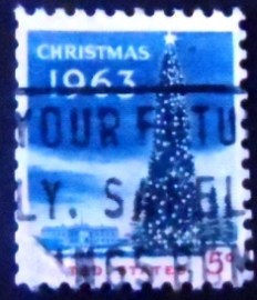 Selo postal dos Estados Unidos de 1963 National Christmas Tree
