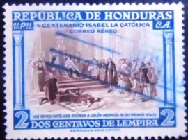 Selo postal de Honduras de 1952 The catholic Majesties