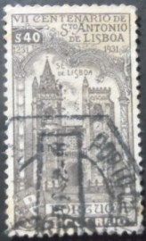 Selo postal de Portugal de 1931 Cathedral in Lisboa