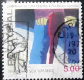 Selo postal de Portugal de 1979 Pneumatic drill
