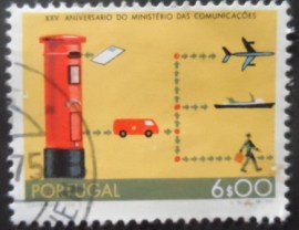 Selo postal de Portugal de 1973 Mail Transport