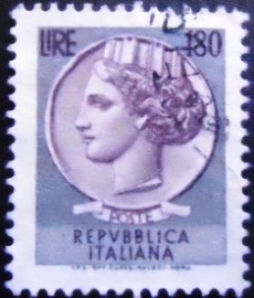 Selo postal da Itália de 1971 Coin of Syracuse 180
