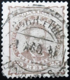 Selo postal de Portugal de 1882 King Luis I 25