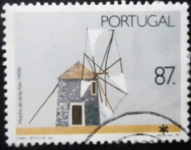 Selo postal de Portugal de 1989 Moinho de Vento Fixo Afife