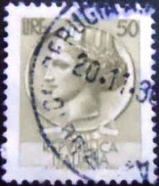 Selo postal da Itália de 1958 Coin of Syracuse 50