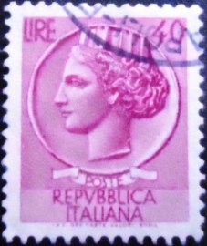 Selo postal da Itália de 1960 Coin of Syracuse 40