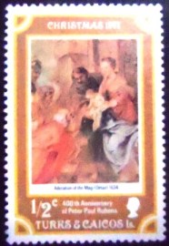 Selo postal de Turcas & Caicos de 1977 Adoration of the Kings