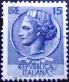 Selo postal da Itália de 1956 Coin of Syracuse 15