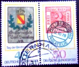 Se-Tenant da Alemanha de 1978 Saxony Se-tenant Pair