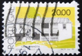 Selo postal de Portugal de 1985 Casa Minhota