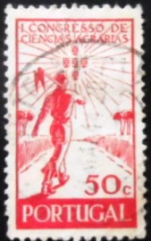 Selo postal de Portugal de 1943 Farmer