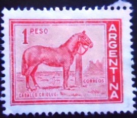 Selo postal da Argentina de 1959 Horse