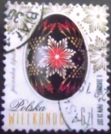 Selo postal da Polônia de 2017 Black Decorated Egg
