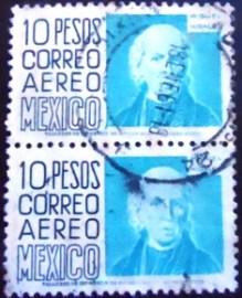 Par de selos postais do México de 1953 Miguel Hidalgo