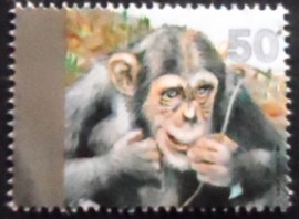 Selo postal de Israel de 1992 Chimpanzee