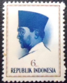 Selo postal da Indonésia de 1964 President Sukarno 6
