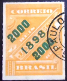 Selo postal do Brasil de 1898 Jornal sobrestampado 2000