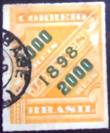 Selo postal do Brasil de 1898 Jornal sobrestampado 2000