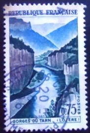 Selo postal da França de 1965 Tarn Gorges