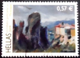 Selo postal da Grécia de 2009 Meteora