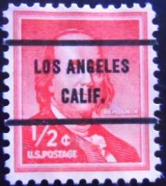 Selo postal dos Estados Unidos de 1955 Theodore Roosevelt Los Angeles