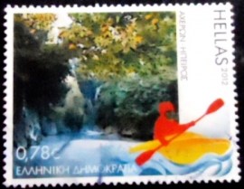Selo postal da Grécia de 2012 Acheron river