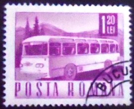 Selo postal da Romênia de 1968 Motorcoach