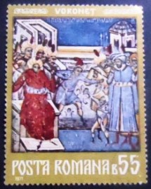 Selo postal da Romênia de 1971 At the corpse of St. John