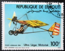 Selo postal de Djibouti de 1984 Hang Glider