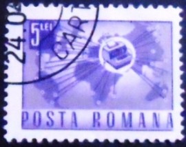 Selo postal da Romênia de 1971 World Map with Telex