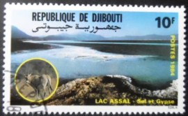Selo postal de Djibouti de 1984 Lake Assal