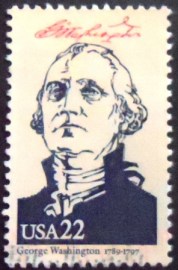 Selo postal dos Estados Unidos de 1986 George Washington