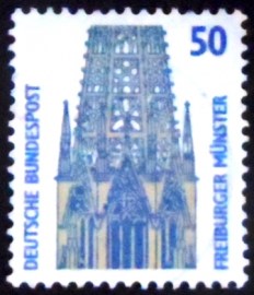 Selo postal da Alemanha de 1987 Tower of Freiburg Cathedral