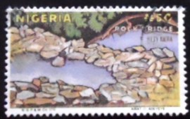 Selo postal da Nigéria de 1990 Rock Bridge
