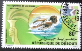 Selo postal de Djibouti de 1984 Swimming